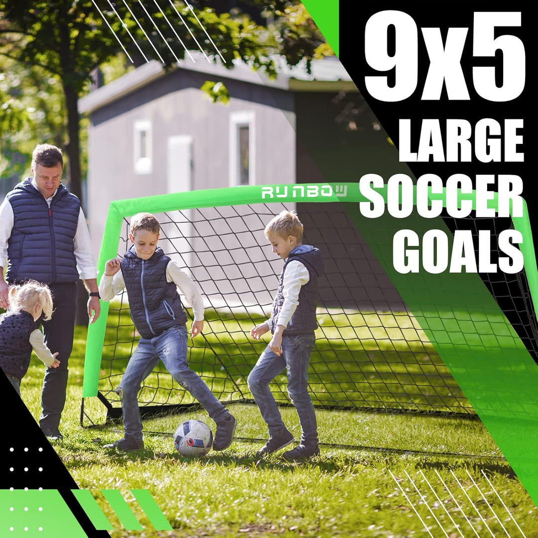 274 x 152 cm Kinder Fussballtor mit Tragesack, tragbare Fussballnetze für Hinterhoftraining, Indoor/