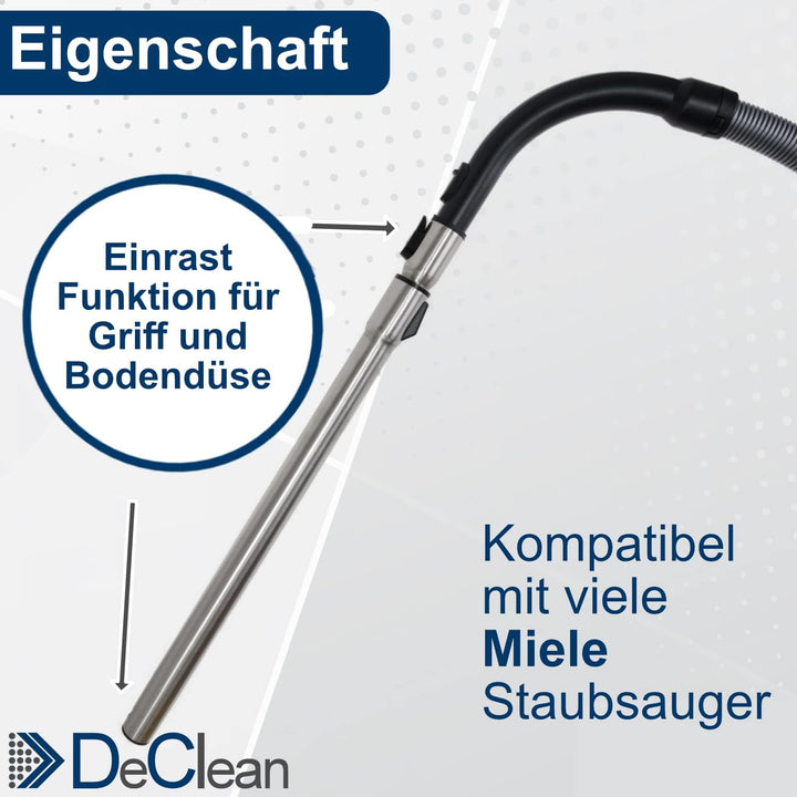 DeClean Staubsaugerrohr kompatibel mit Miele Staubsauger Complete C1, Classic C1 Rohr Complete C1 Ta
