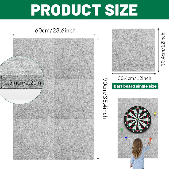 NEUSID 6 Stück Dart Wandschutz, Filz Dartboard Wandschutz Selbstklebend Gespleisst Dartscheibe Hinte