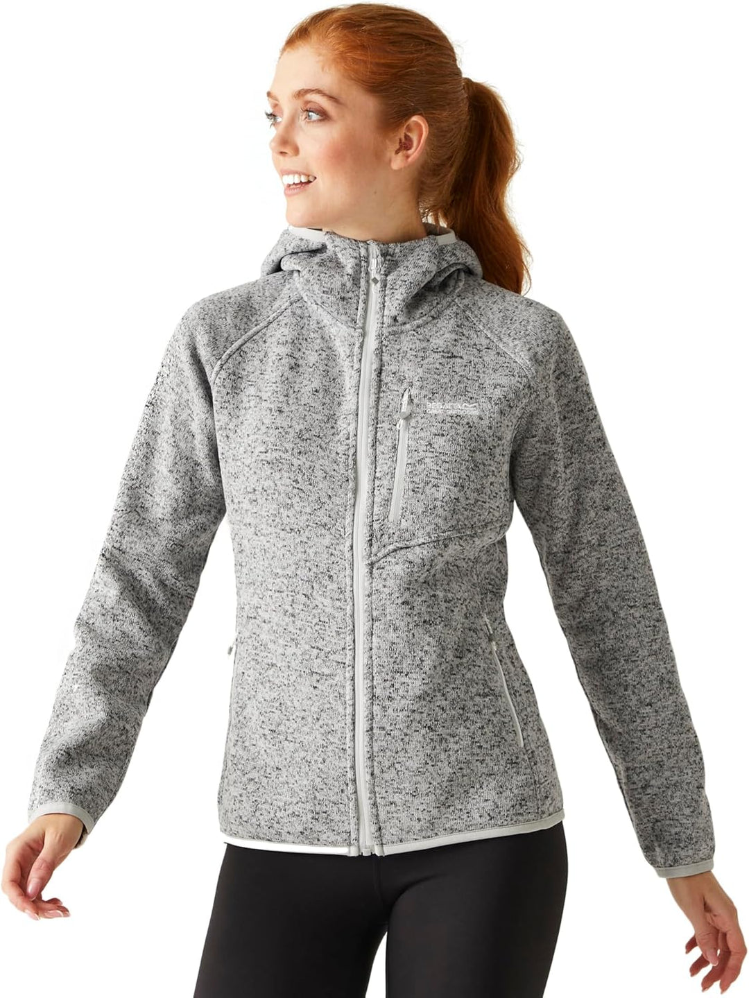 Regatta Damen Newhill Strickfkleecejacke mit Kapuze RWA597 38 grau