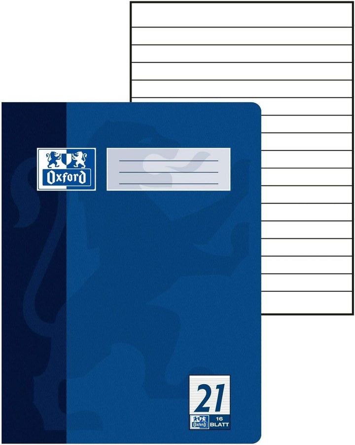 Oxford Schulheft A4, 32 Blatt, Lineatur 21, liniert, 10 Stück 21 - Liniert, 21 - Liniert
