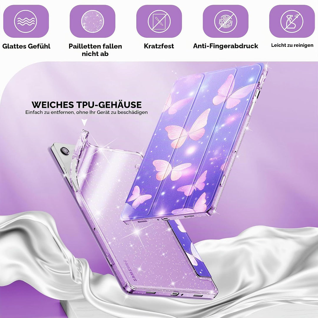 INFILAND Hülle für Samsung Galaxy Tab A11+/A9+11 Zoll (2023/2025),Glitzernde Schutzhülle mit funkeln