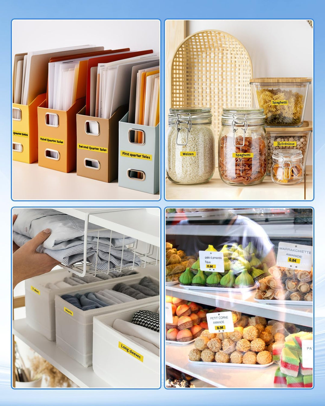 45018 12mm x 7m Kompatibel Dymo D1 Etikettenband Gelb 45018 S0720580, als Ersatz für D1 Etikettenban