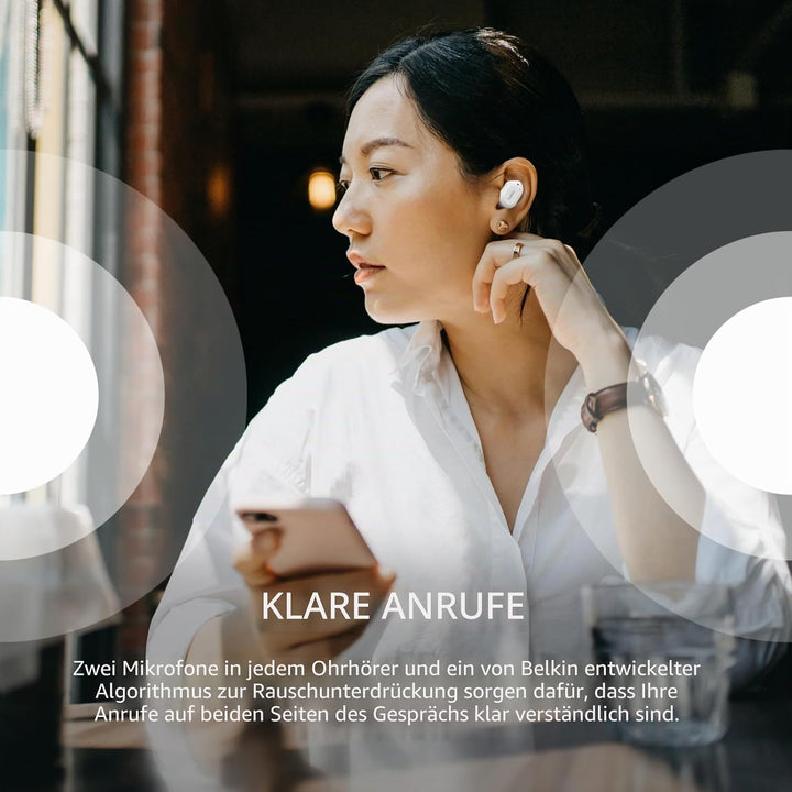 Belkin SOUNDFORM Play True Wireless In-Ear-Kopfhörer, 3 EQ-Voreinstellungen, schweiss-, spritzwasser