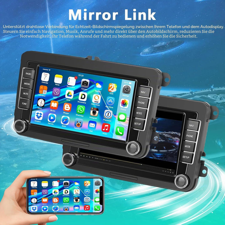 4GB+64GB Motorsi Autoradio für VW Seat/Skoda/Altea/Toledo/Leon/Altea XL mit Qualcomm Carplay/Android