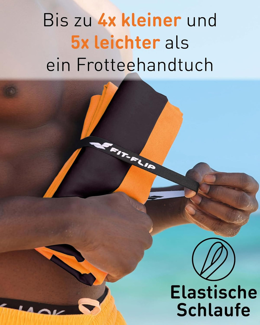 Fit-Flip Strandtuch XXL aus Mikrofaser - leicht und schnelltrocknend - 100% recyceltes Strandhandtuc