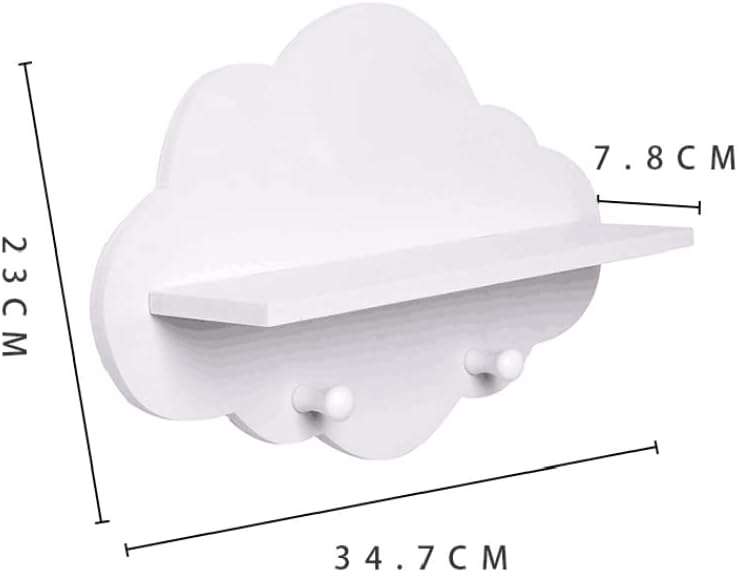 Wolkenregale, Holzwolkenschwimmregale mit Kleiderbügel, wandmontiertes geschlossenes Regal für Kinde