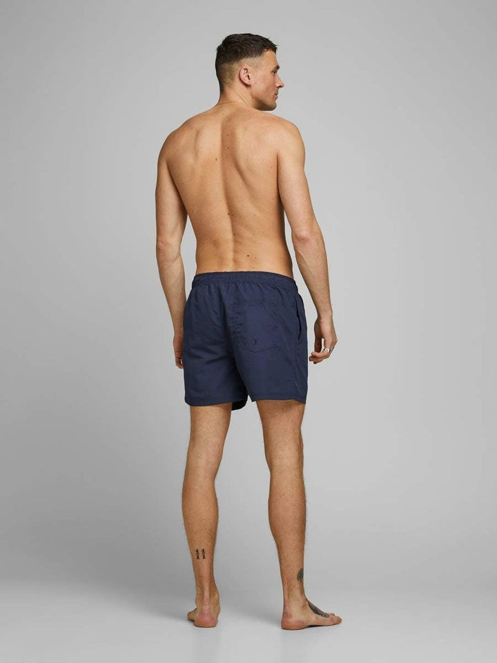 JACK &amp; JONES Herren Badehose Badeshort SPLICELOGO S M L XL XXL Schwarz Rot Orang S Navy Blazer, S Na