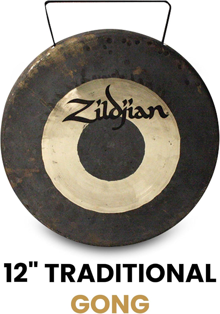 Zildjian - 12" Table-top Gong and Stand Set Gold/Grau
