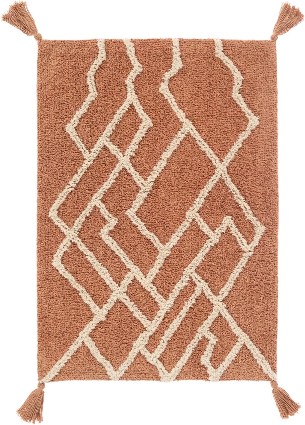 RugVista Badematte Riviera, 90 x 60 cm, Rechteckig, Mittelflor, Moderner Badteppich, Maschinenwaschb