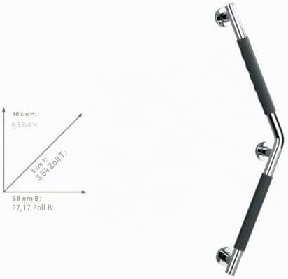 WENKO Edelstahl Wandhaltegriff Secura 37 x 37 cm - Bad-Sicherheitsgriff für Badewanne oder WC mit 13