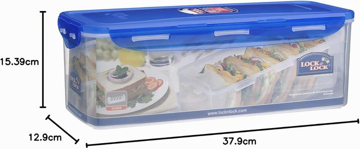 Lock & Lock HPL849T Klassische Brotbox, rechteckig, mit Sandwichhalter, 5,0 l