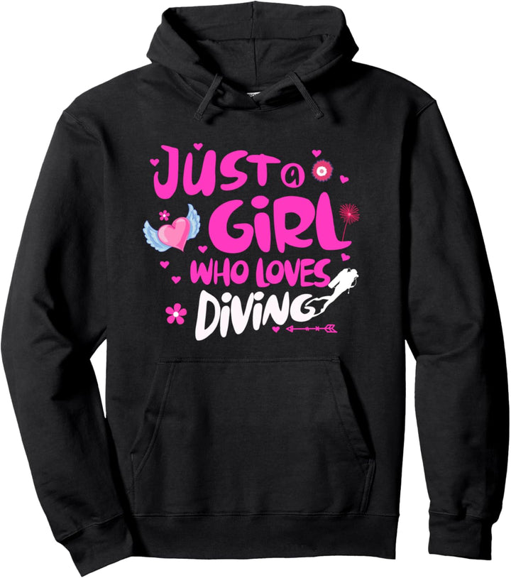 Just a Girl Who Loves Diving Pullover Hoodie