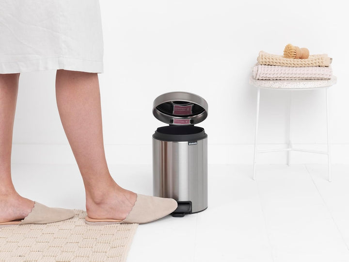 Brabantia 112164 Treteimer mit Inneneimer aus Kunststoff, stahl, Matt Stahl Fingerprint Proof, 3 Lit