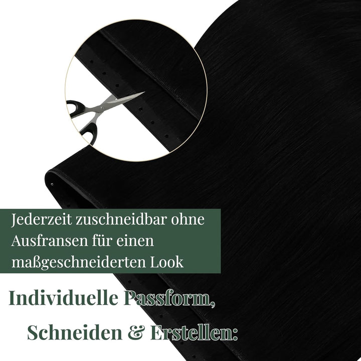 Ugeat Butterfly Extensions Echthaar Schwarz Butterfly Weft Extensions Echthaar Schwarz 45 cm Remy OV