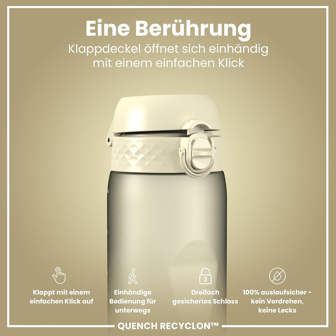 ion8 1 Liter Trinkflasche, 1000ml, Auslaufsicher, Einhandöffnung, Sichere Verriegelung, Spülmaschine