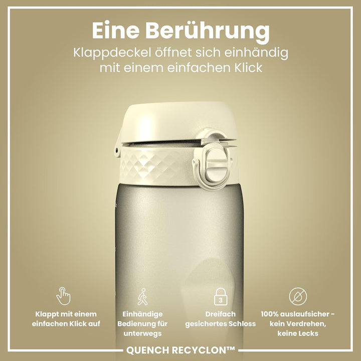 ion8 1 Liter Trinkflasche, 1000ml, Auslaufsicher, Einhandöffnung, Sichere Verriegelung, Spülmaschine
