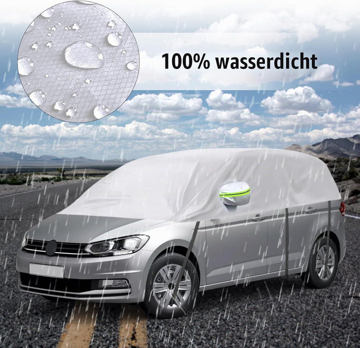 Autoabdeckung Wasserdicht Ersatz für VW Touran 2015-2024, Sonnenfest Hälfte Autoabdeckung, Halbgarag