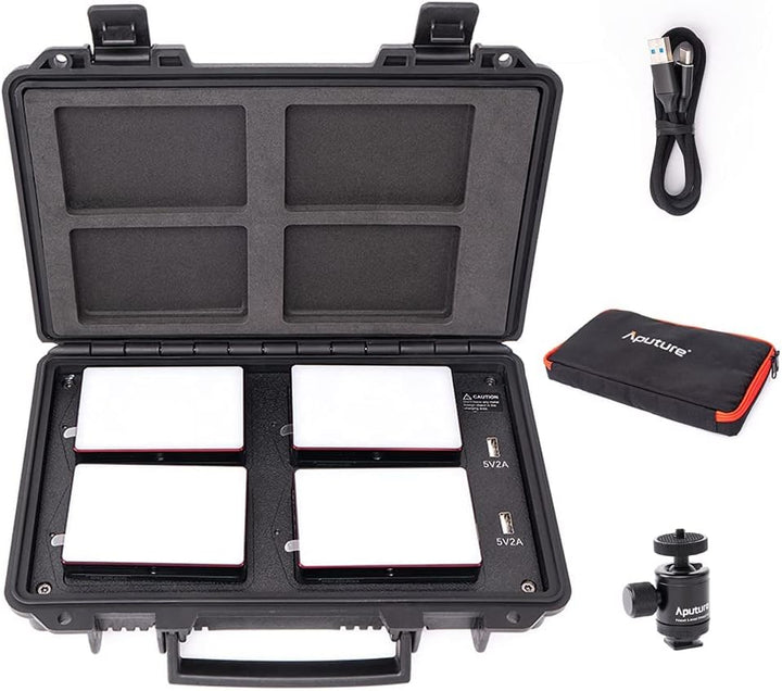 Aputure Amaran AL-MC 4-Light Travel Kit, RGBWW on Camera Video Light, 3200K-6500K, CRI/TLCI 96+, HSI