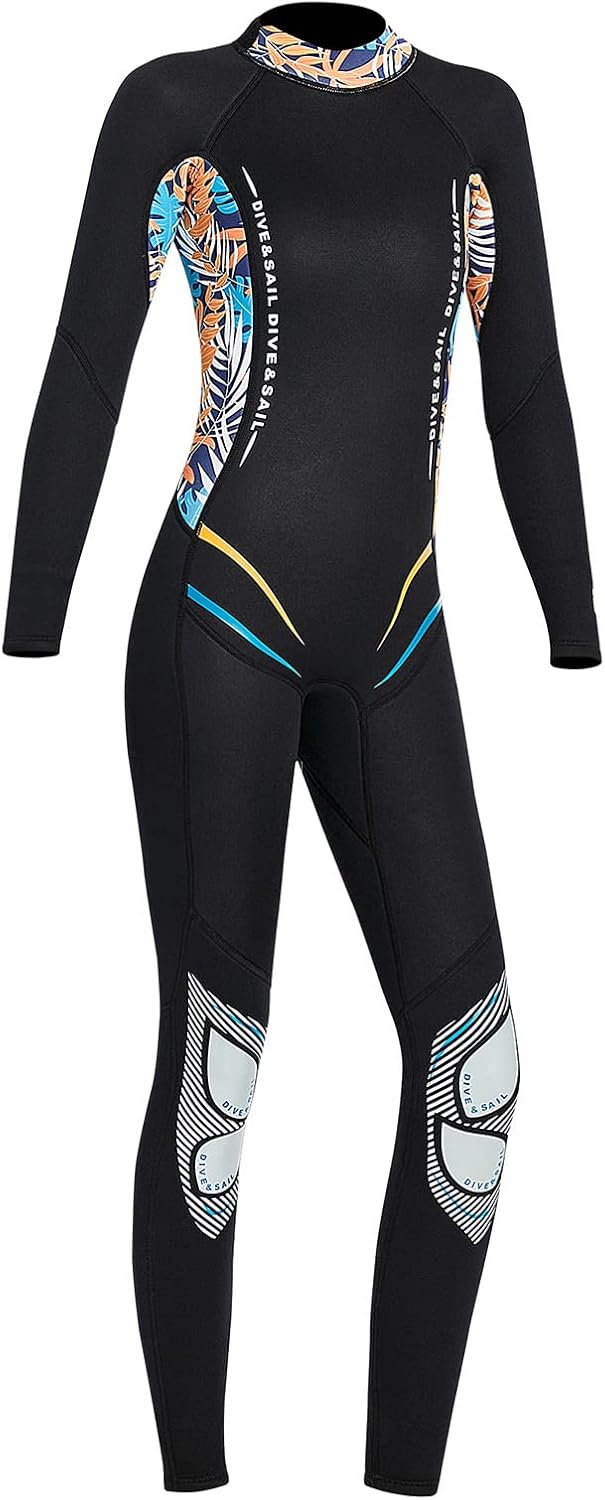 Neoprenanzug Damen 3MM Lang Neopren Reissverschluss Tauchanzug Warm Thermo Halten Ultra Stretch Schw