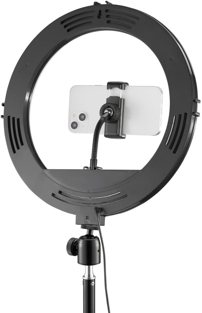 LED-Ringleuchte Spotlight Steady 120 III, Ringlicht-Stativ für Handy, 12"