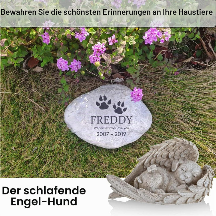AOTOPYU Katze Hund Engel Haustier Denkmal Grab Marker Tribut Statue, Deko Haustier Gedenken Tier Gar