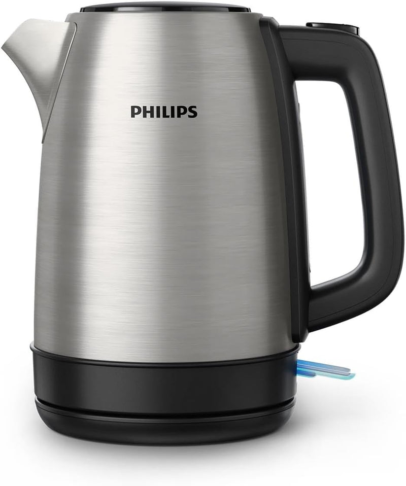 Philips Wasserkocher – 1.7 L Fassungsvermögen mit Kontrollanzeige, Edelstahl, Pirouettenbasis