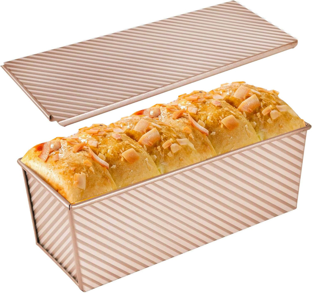 Axim Grosse Kastenform mit Deckel, Antihaft-Toastkasten, Kastenform mit Schiebeabdeckung, Pullman-Br