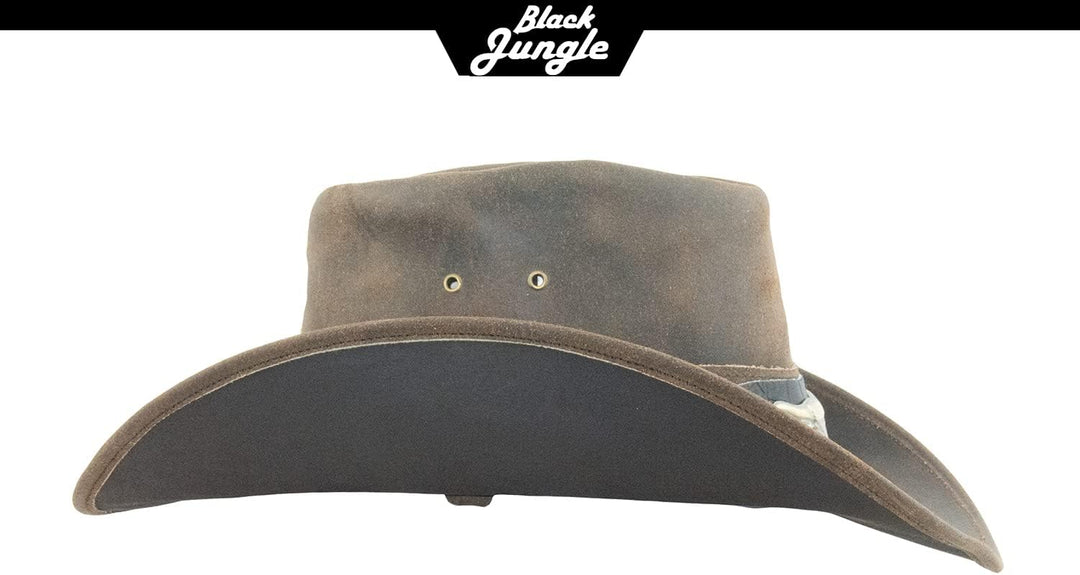 Black Jungle Ontario Outdoor Western Lederhut Australien Cowboy Lederhüte Reiterhut Unisex, Braun