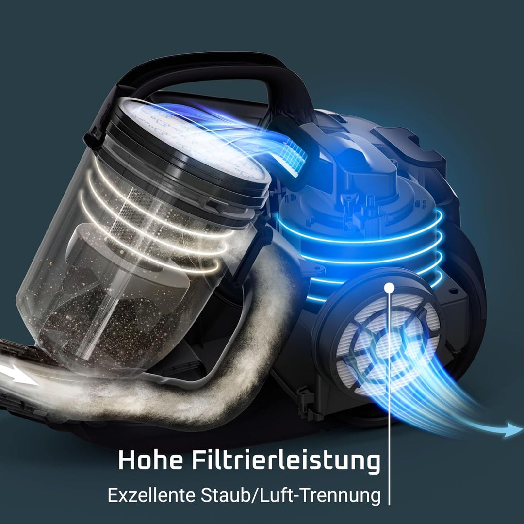 Rowenta RO3731 Compact Power Cyclonic | Beutelloser Staubsauger | Leise | 750 Watt | 1,5 Liter Fassu
