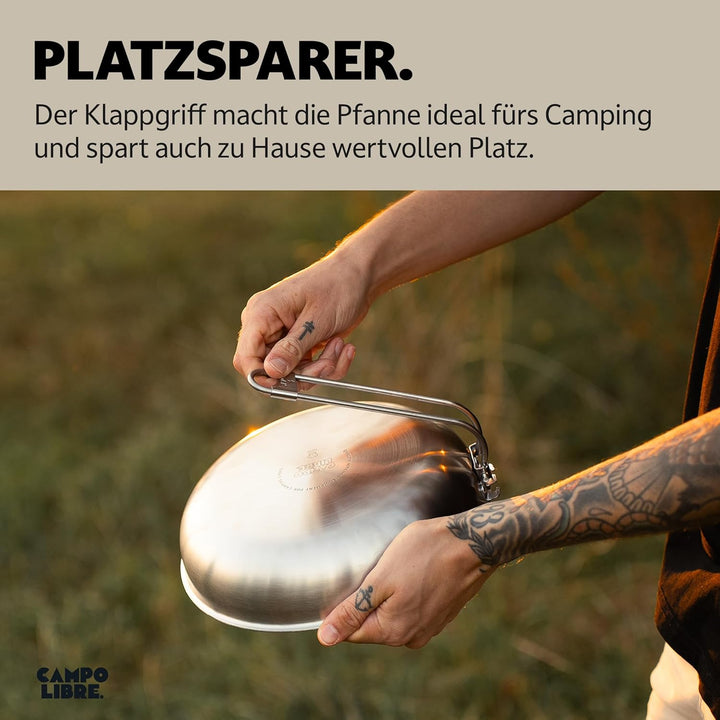 Campo Libre.® Enzo I Camping Kochgeschirr aus Edelstahl I kompaktes Campinggeschirr I Outdoor Kochge