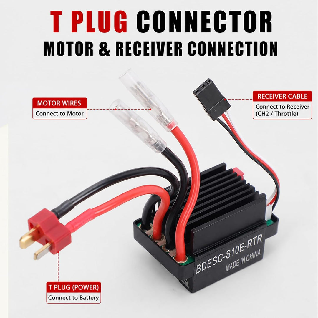60A ESC Speed Controller gebürstet doppelte Weise T Stecker ESC ESC -Speed -Controller RC -Autob