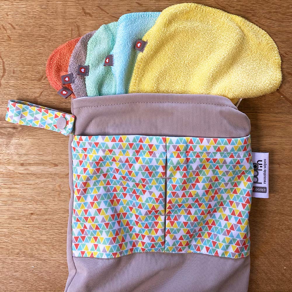 Close Pop-in Wiederverwendbare Bambustücher – 10 x waschbare Babytücher 20 x 15 cm, Pastellfarben, e