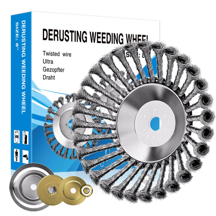 Profi Unkrautbürste für Freischneider,Wildkrautbürste für Motorsense mit 25,4mm Bohrung,Drahtbürste