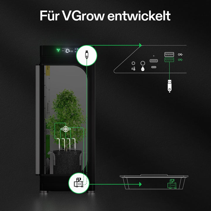 VIVOSUN FlexFeed Tropfbewässerungsset, 4W automatisches Bewässerungssystem mit Pumpe & 4 Tropfern, A