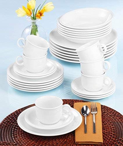 Seltmann Weiden 001.716175 Compact Weiss Kombiservice 30-teilig, Weiss/Uni