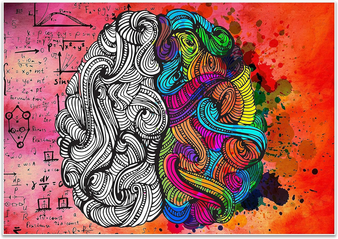 wandmotiv24 Poster als Wanddeko, Grösse 100x70cm, Erfolg beginnt im Kopf, Formeln, Moderne Wanddeko,