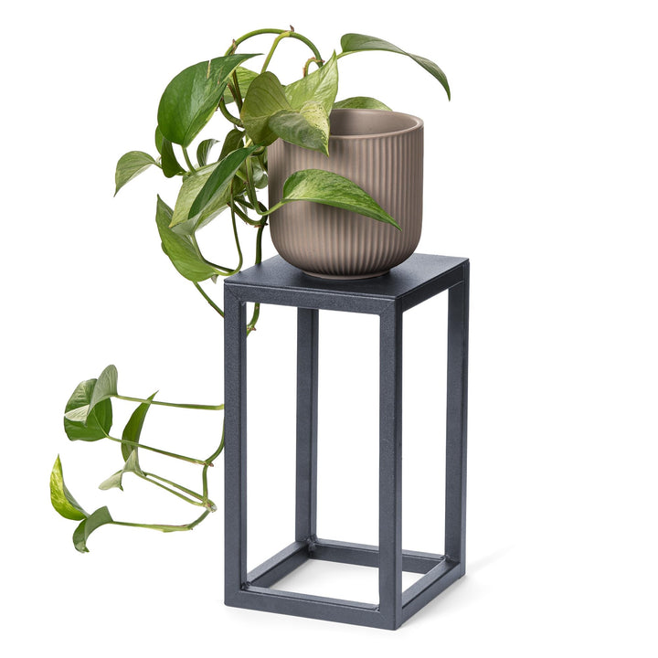 LAMO Manufaktur Blumenständer Anthrazit aus Metall 28cm | Pflanzensäule für Innenräume - Wohnzimmer,