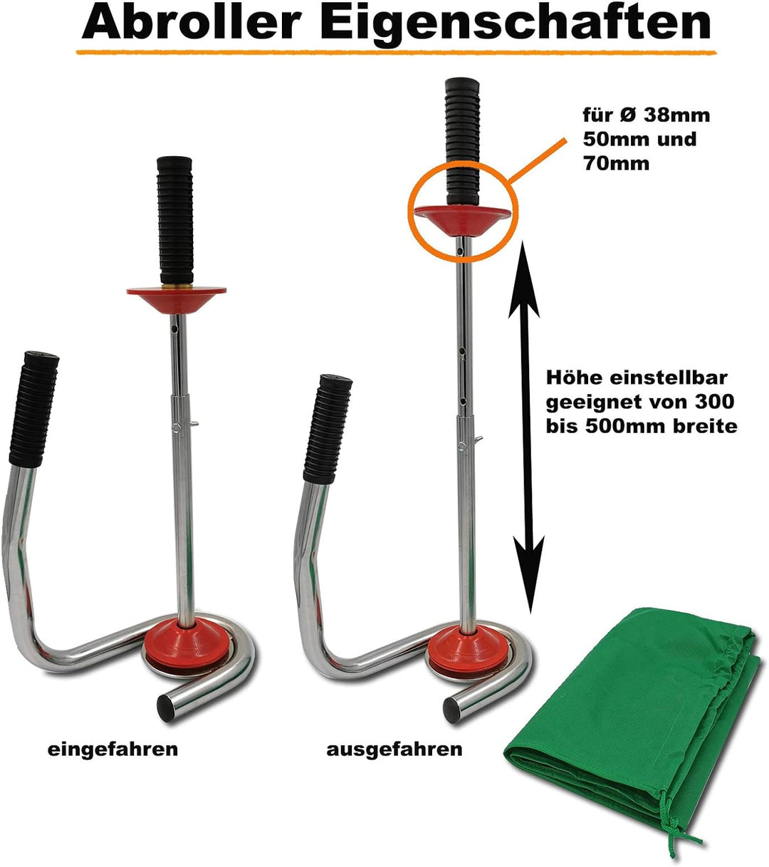Verpacking Stretchfolie 20 my transparent 500mm x 300m 3 Rollen reissfeste Umzugsfolie + 1 Abroller