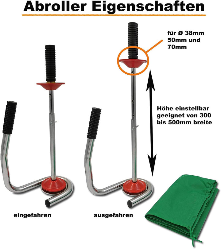 Verpacking Stretchfolie 20 my transparent 500mm x 300m 3 Rollen reissfeste Umzugsfolie + 1 Abroller