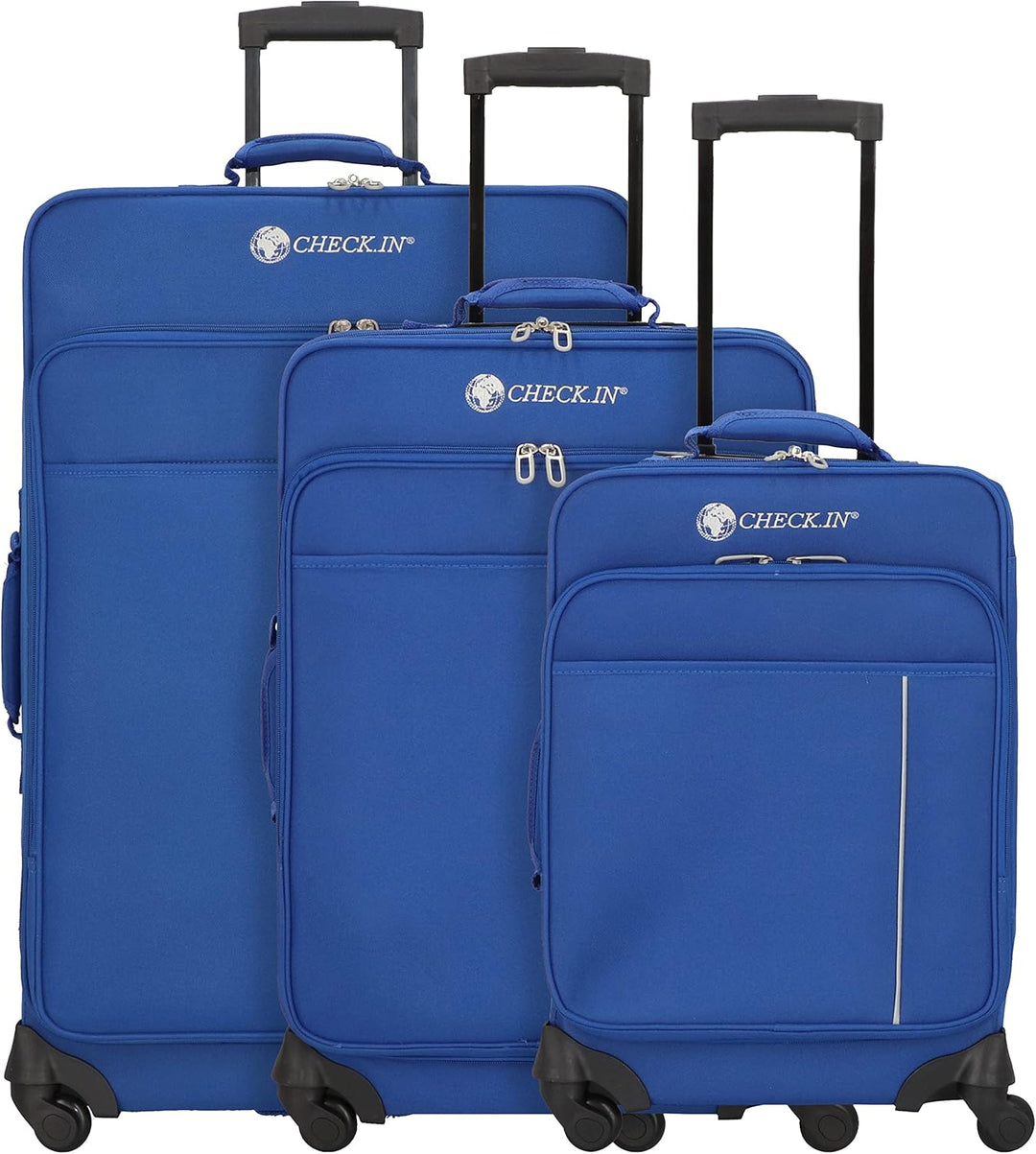 CHECK.IN Madrid 4-Rollen Kofferset 3 tlg. Blau, Blau