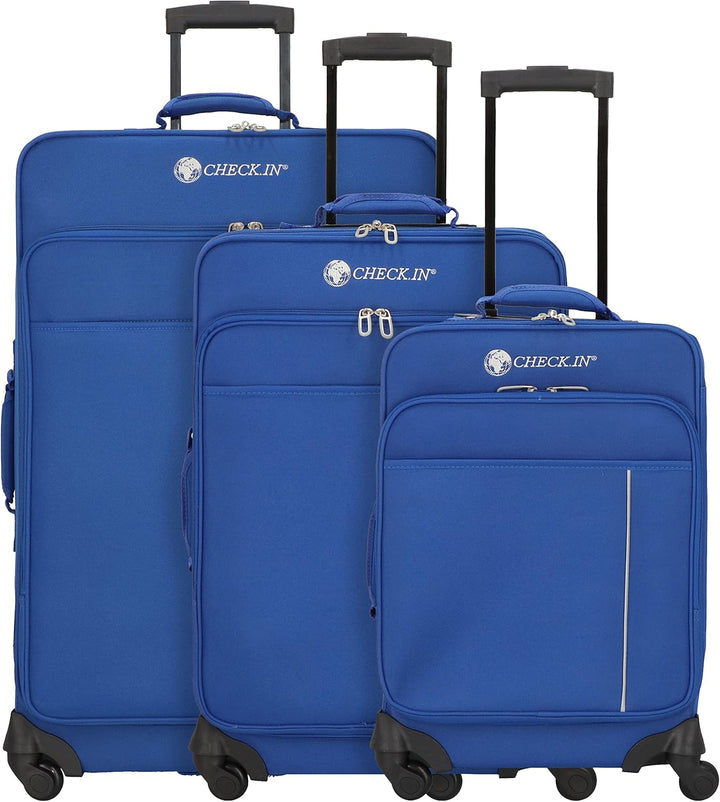 CHECK.IN Madrid 4-Rollen Kofferset 3 tlg. Blau, Blau