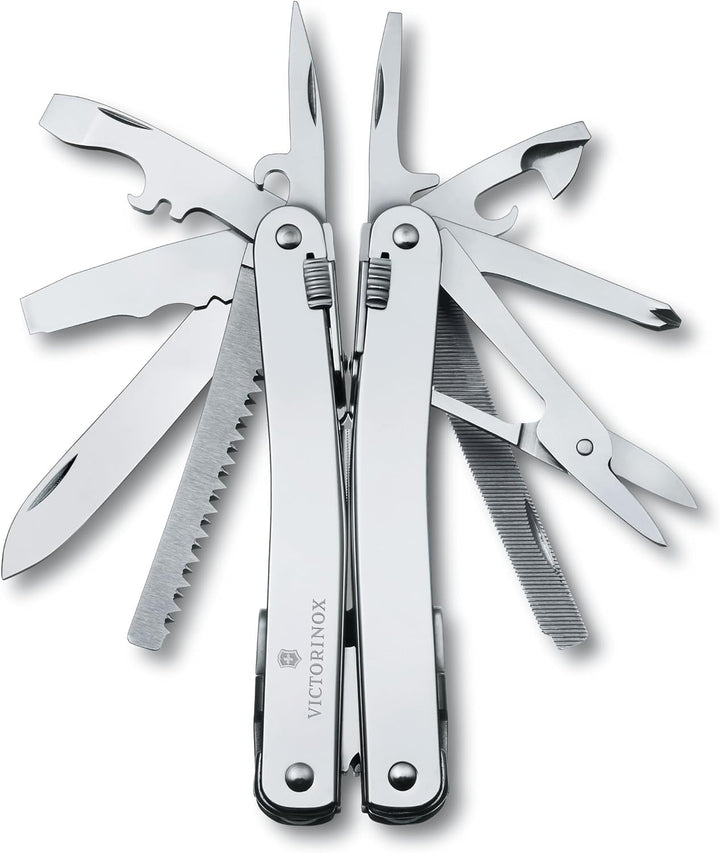 Victorinox, Multifunktionswerkzeug, Swiss Tool Spirit X, Silber (24 Funktionen, Feststellklinge, Kom