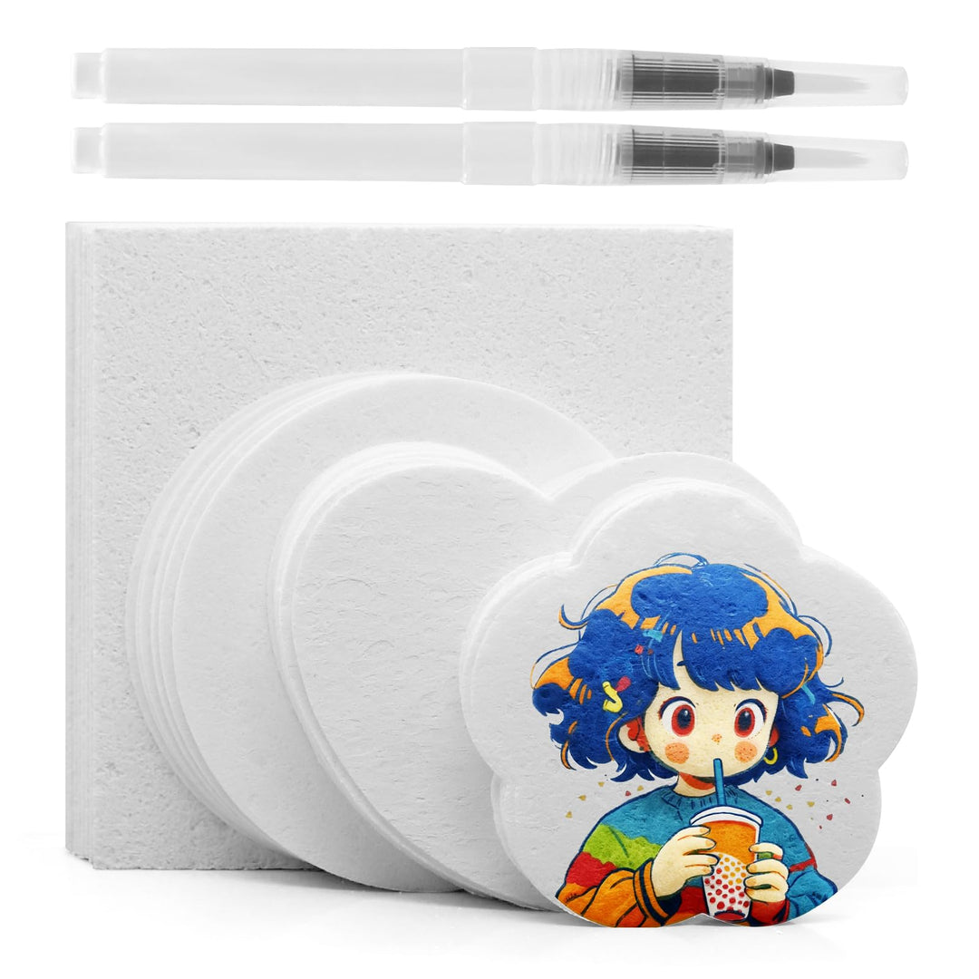 40 Stück Magic Puffy Paint Paper Weisse Schaumstruktur Malpapier, Puffy Art Set, für 3D-Malerei Kart
