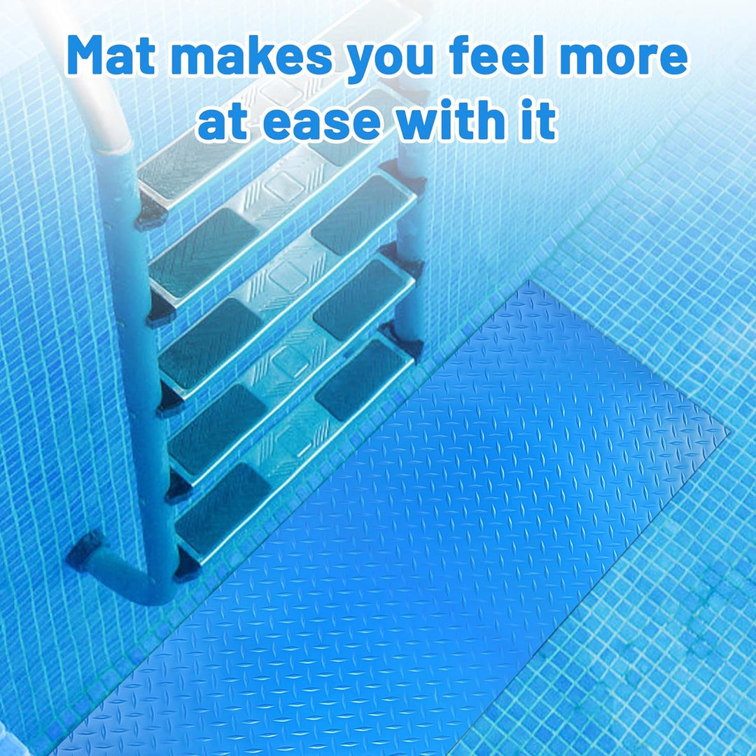 LALAGO Schwimmbadleitermatte, 40x90 cm, Gross Schwimmleitermatte, Poolleitermatte mit Rutschfester T