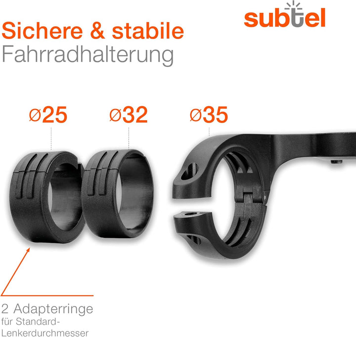 subtel Fahrradhalterung – Lenkerhalter für Navi, GPS & Fahrradcomputer – kompatibel mit Garmin Edge