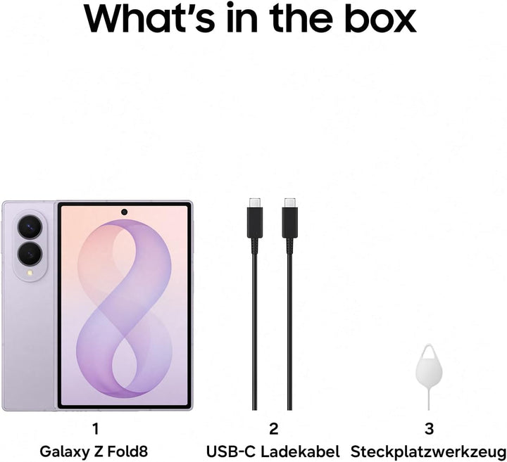 Samsung Galaxy Z Fold8 Smartphone, 256 GB Speicher, 12 GB RAM, Lavender | Android AI Handy, Klapp-Sm