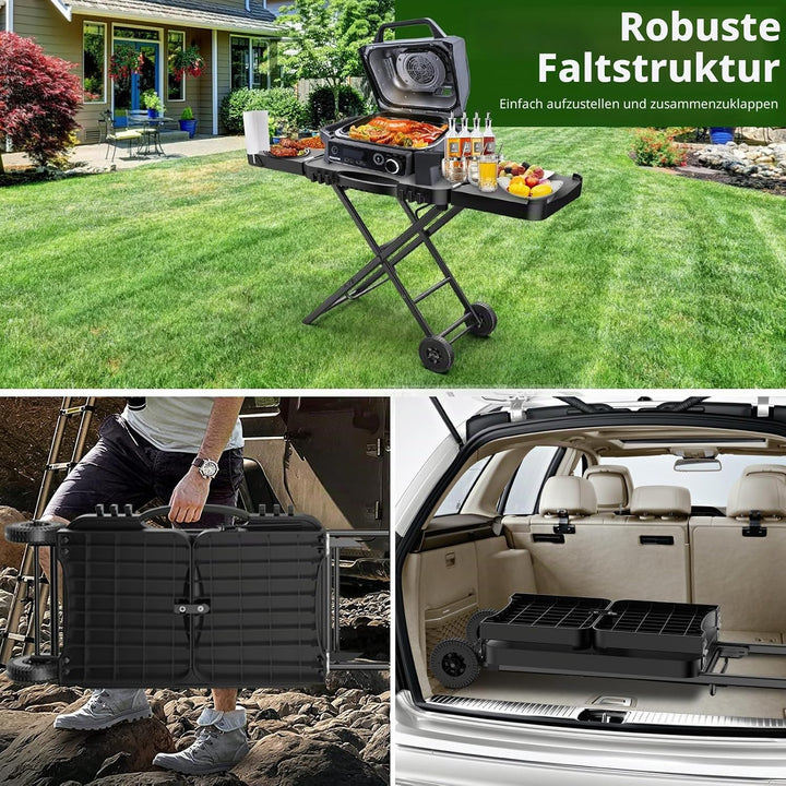 Tragbarer Grillwagen für Ninja Woodfire, Weber, Blackstone, Nexgrill, Traeger und den meisten tragba