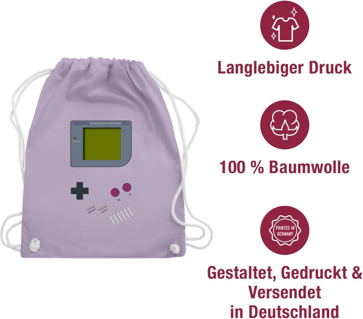 Shirtracer - Turnbeutel Rucksack - Gameboy | Nerds 14 Pastell Lila, 14 Pastell Lila