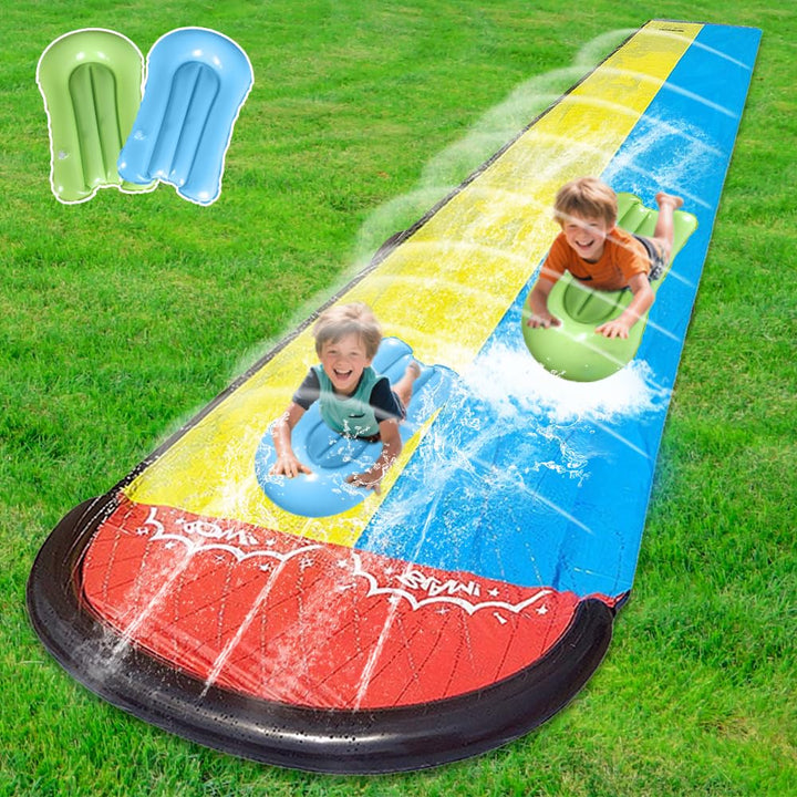 240x55in/610cm Wasserrutsche Garten für Kinder, Wasserrutsche Kinder Draussen mit 2 Bodyboard, Riesi